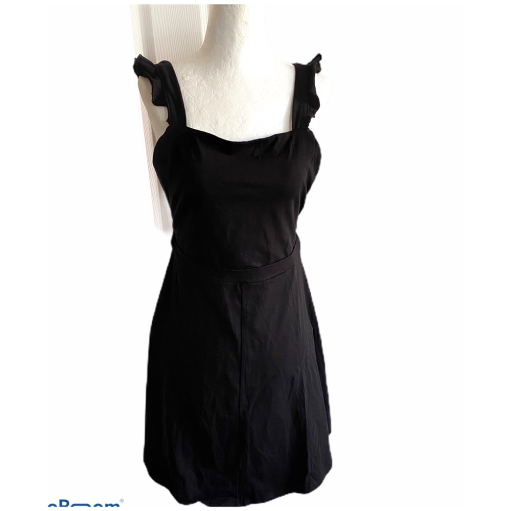 New ASOS Black Skater Dress Flare Skirt Low Back